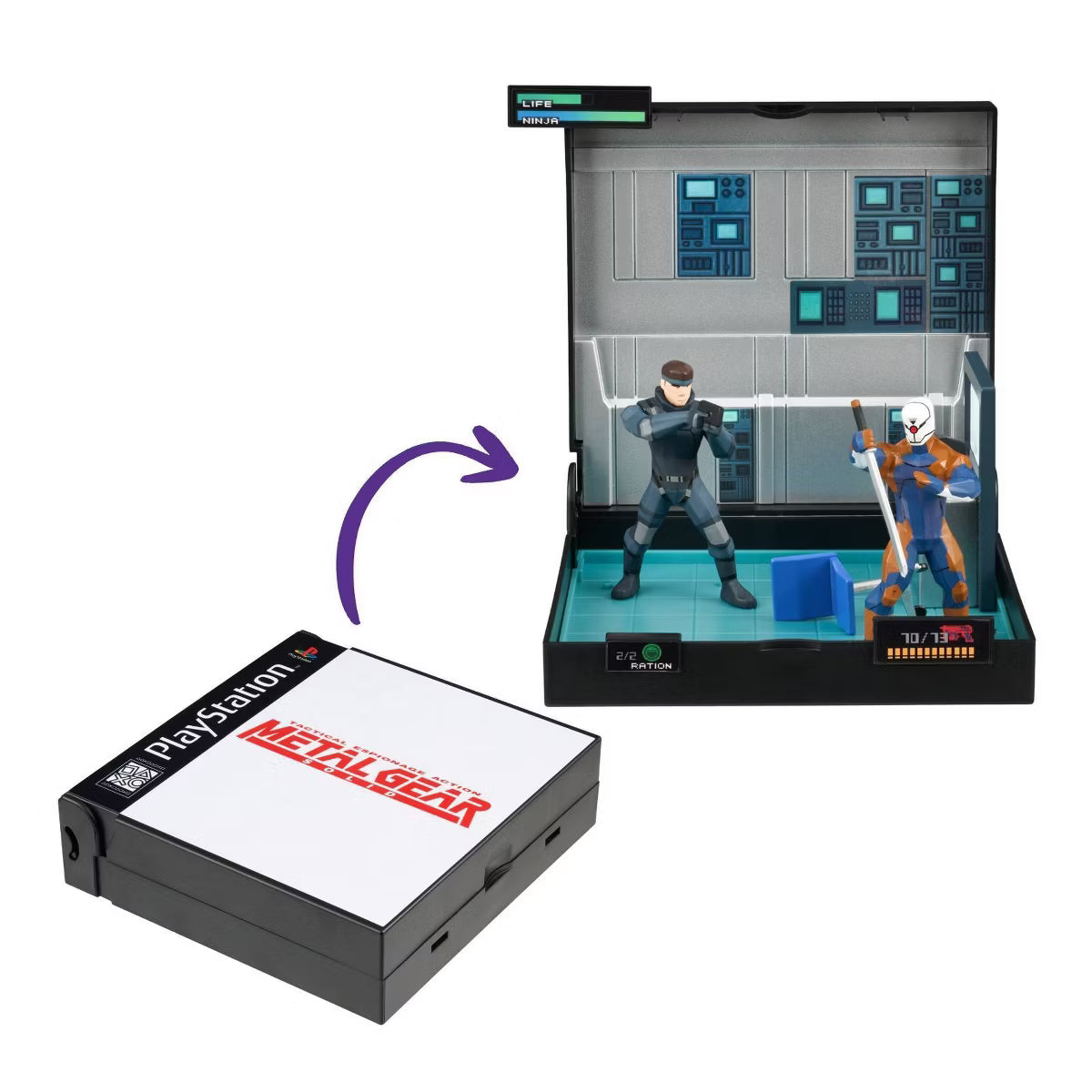 Console Heroes Metal Gear Solid Snake vs Cyborg Ninja Diorama